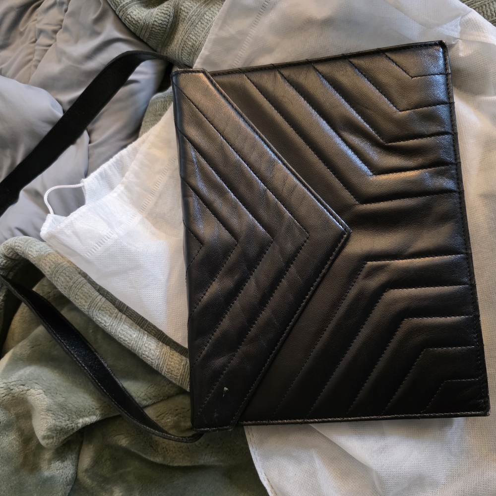 Yves Saint Laurent Black Quilted Leather Messenger Bag